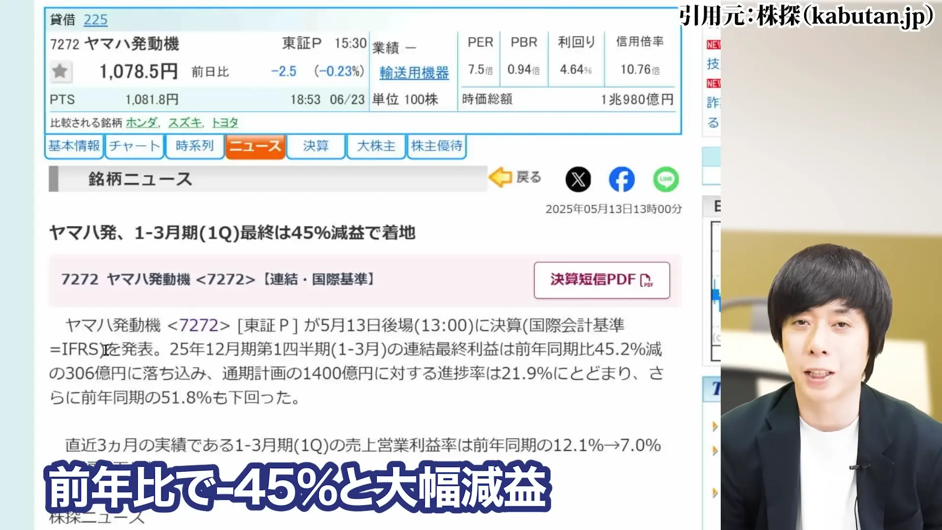 ヤマハ発動機 株価 株主優待 配当 株価 今後 株価 下落 理由 配当 決算 配当利回り 100株いくら
